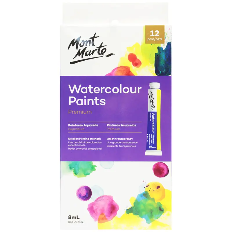 MONT MARTE Watercolour Paint Set 8ml - 12pcs