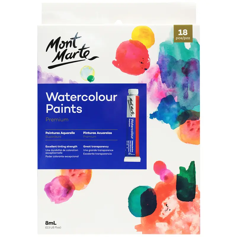 MONT MARTE Watercolour Paint Set 8ml - 18pcs