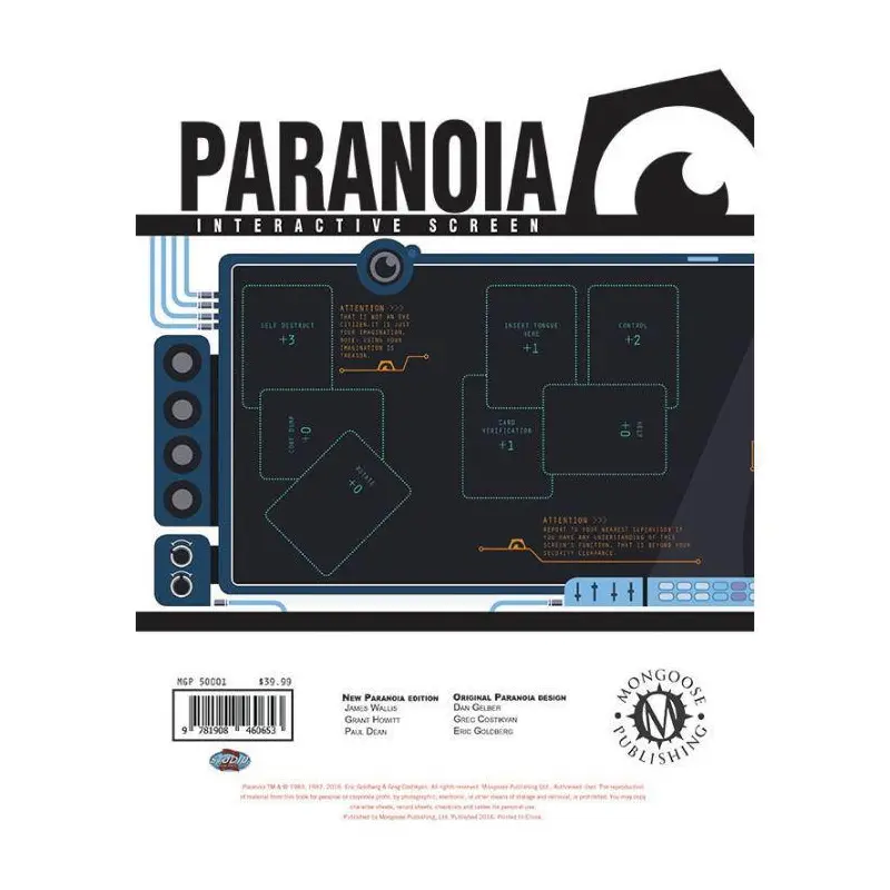 Paranoia RPG: Interactive Screen