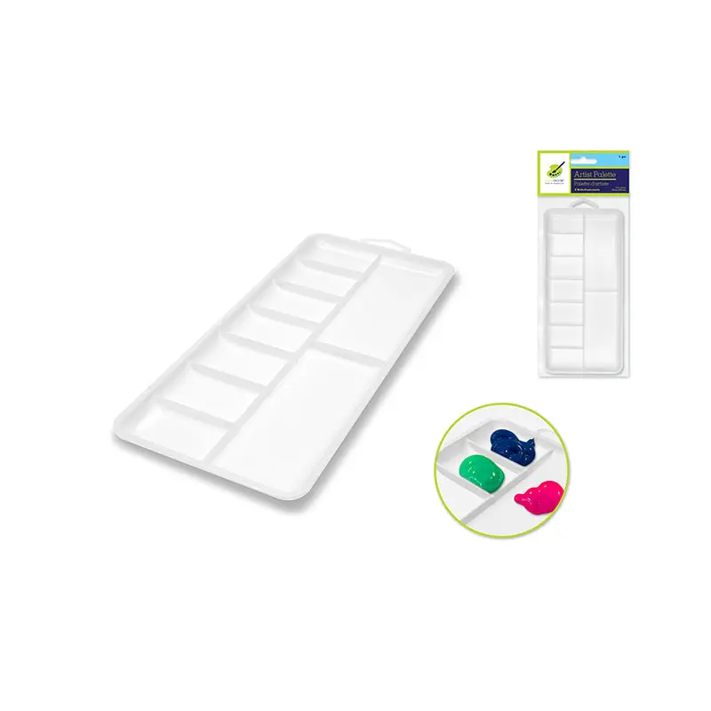 Color Factory Paint Palette: 7.13"x3.37" Plastic Rectangular 9-Well