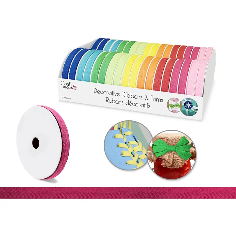 Craft Dcor Ribbons & Trims: Herringbone 3/8" x 3yd Rolls - Brights