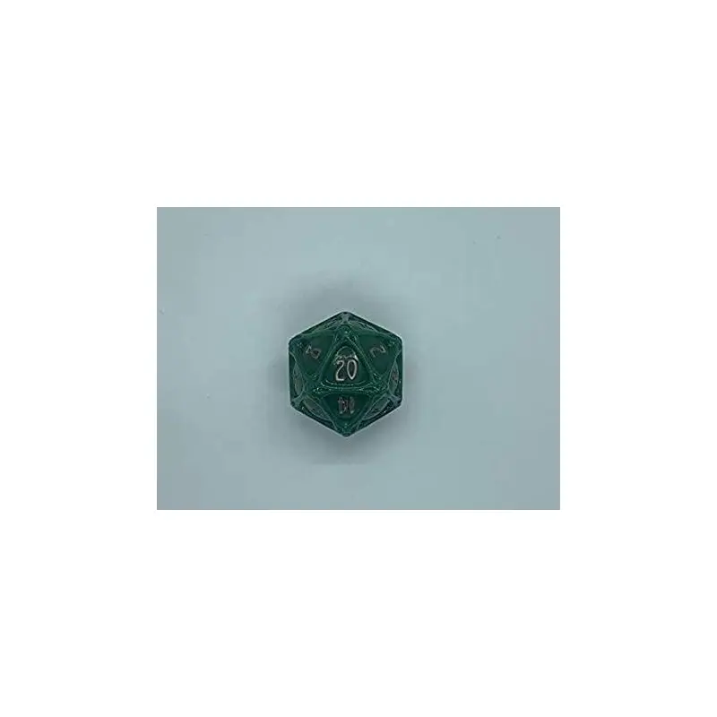 Poly Hero Dice: d20 Orb Greenflame & Burnished Bronze