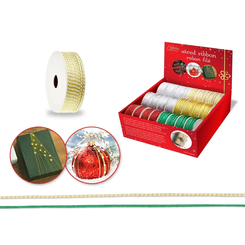 Seasonal Dcor: 2mm Wired Ribbon 3yrd Rolls