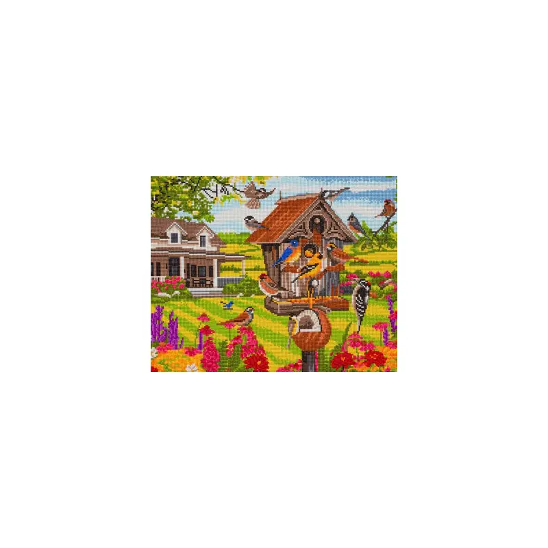 CAK-A158L: "Garden Birds" Framed Crystal Art Kit, 40 x 50cm