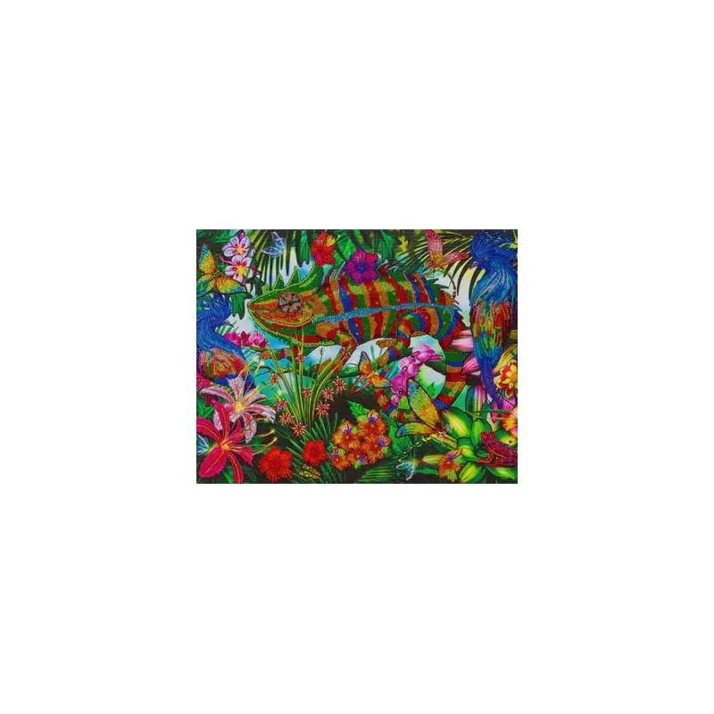 Craft Buddy Crystal Art Kit Chameleon Jungle 40 x 50cm Pre-Framed 5D Art Kit