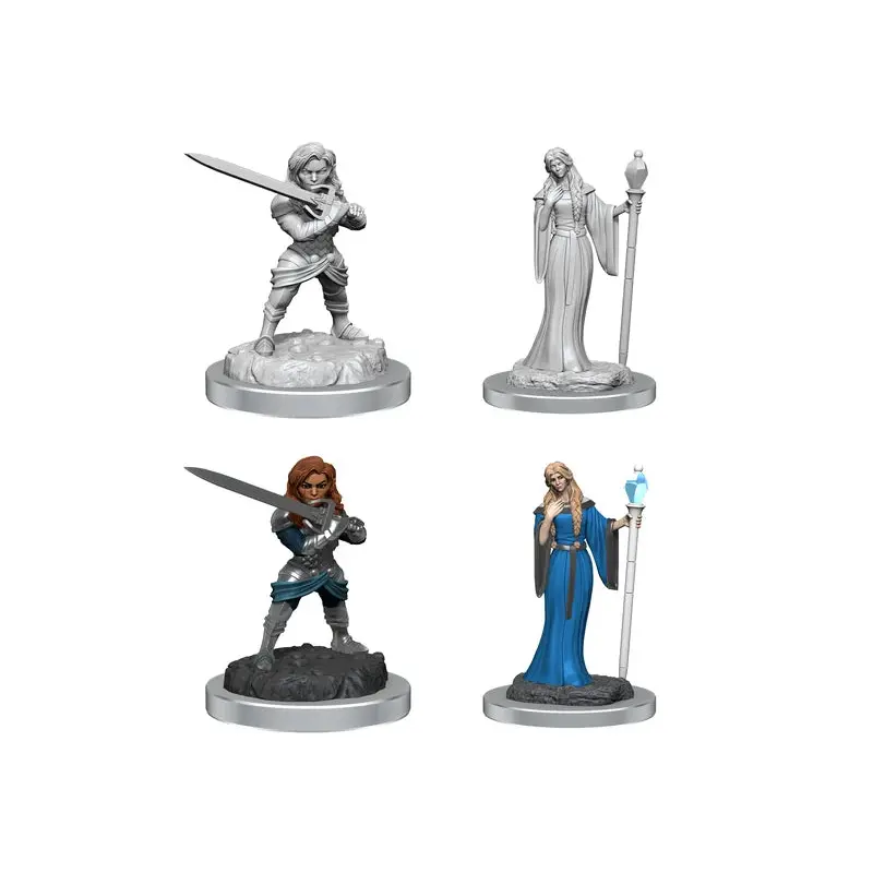 Critical Role Unpainted Minis: Female Wizard & Holy Warrior