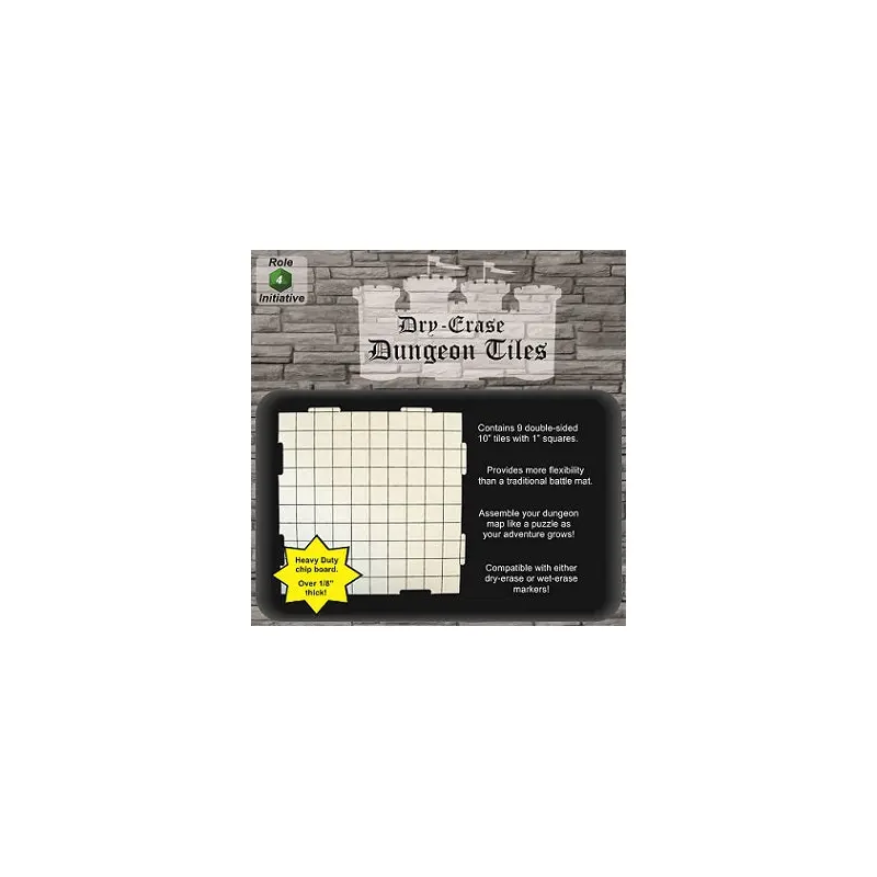 Dry Erase Dungeon Tiles, White -10"