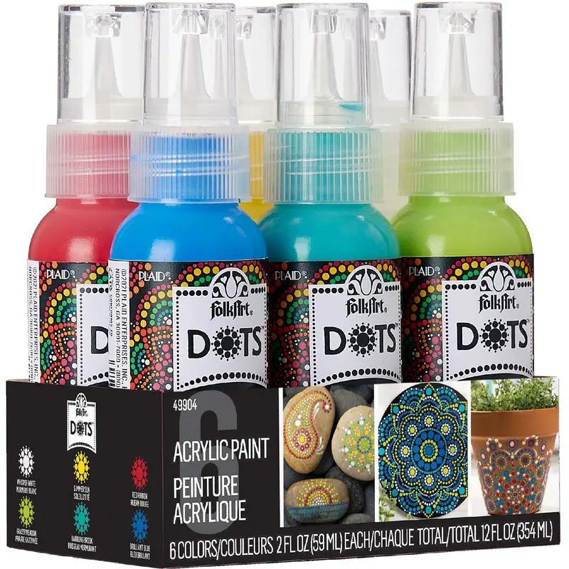 FolkArt Dots Acrylic Dotting Paint Set, 6 pc. - 49904
