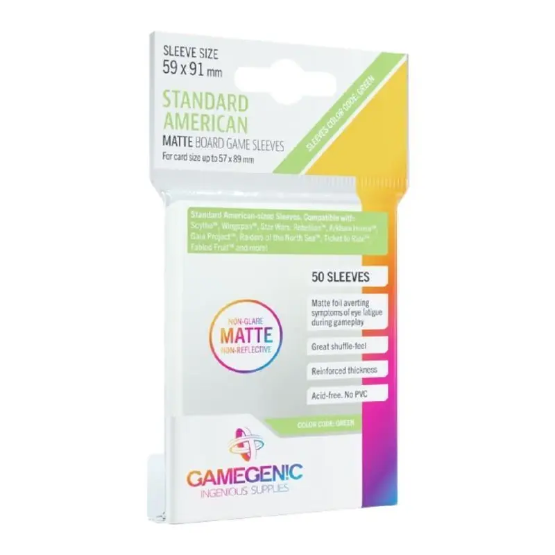 Gamegenic Sleeves Matte Standard American (Color Code: Green)