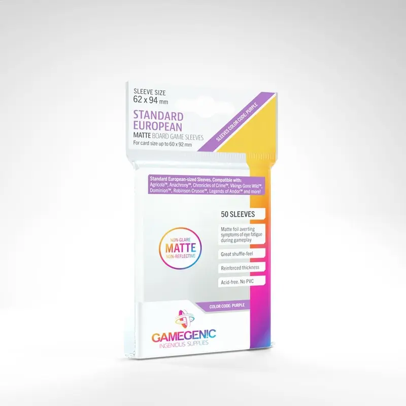 Gamegenic Sleeves Matte Standard European (Color Code: Purple) GG1064