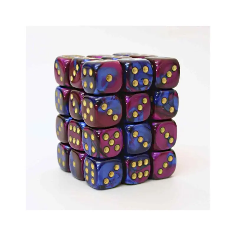 Gemini Blue-Purple/gold (12mm D6 Dice Set)