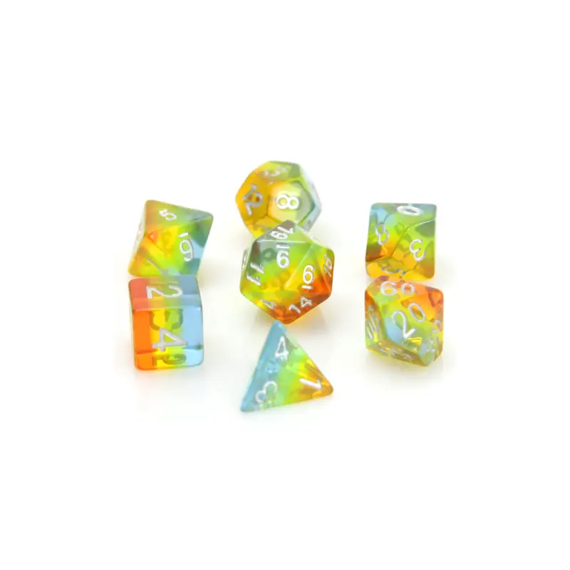 Translucent Sunrise Gradient (7-Die RPG Set)