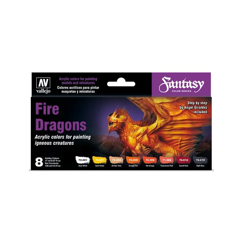 Vallejo Paint Set: 72.312 Fire Dragons