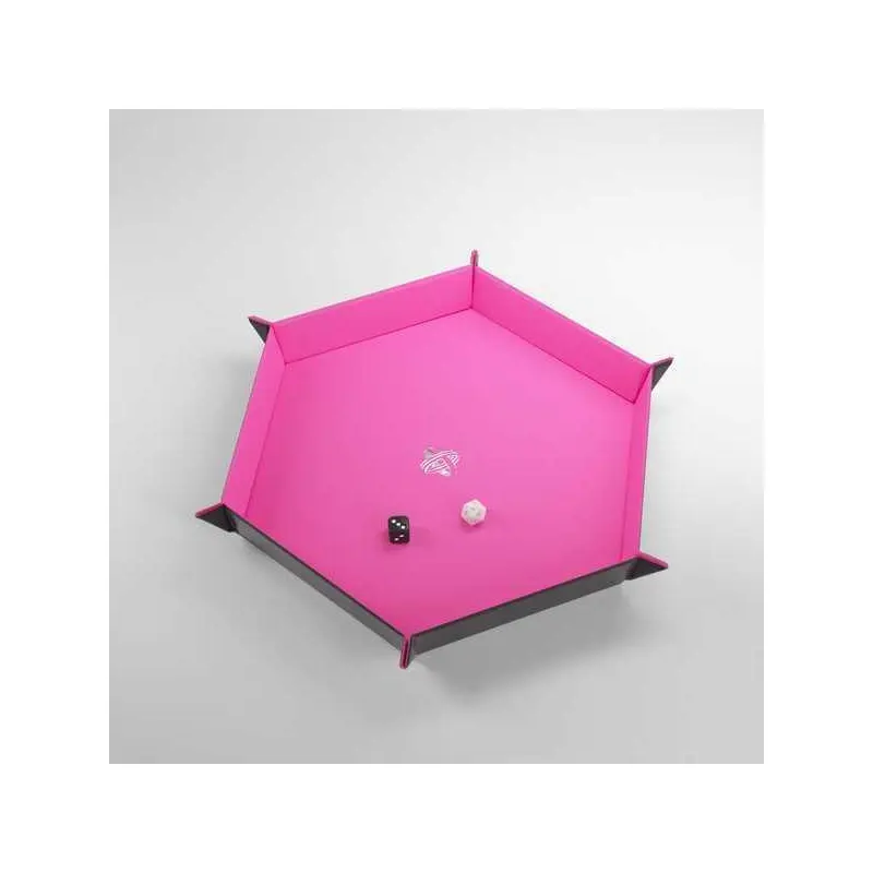 Gamegenic Magnetic Dice Tray Hexagonal Black/Pink
