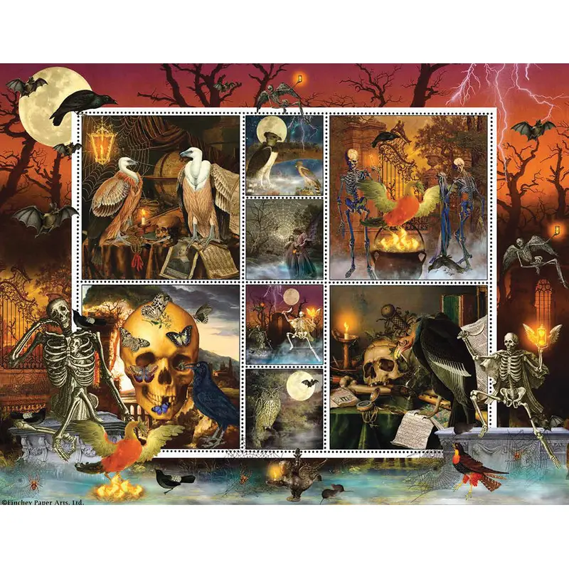 Halloween Stamps: Skeleton Dance 1000pc puzzle