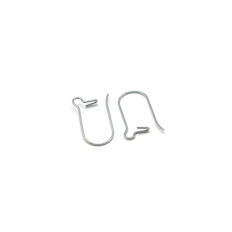 Kidney Earring Wires - Silver - 20mm - 12pc