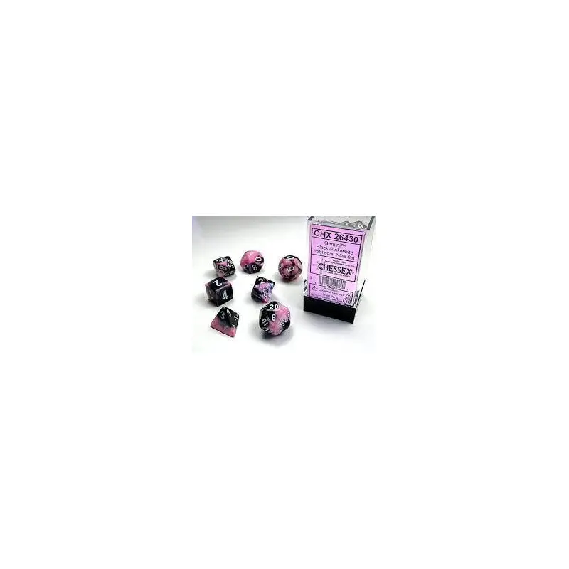 Gemini Black-Pink/White (7-Die RPG Set)