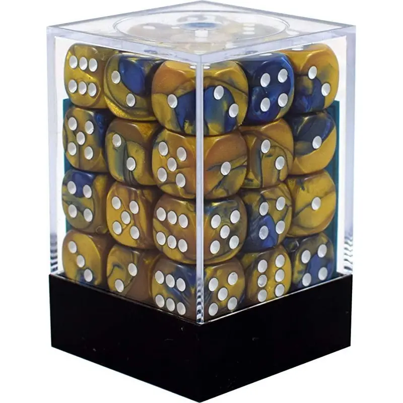 Gemini Blue-Gold/white (12mm D6 Dice Set)