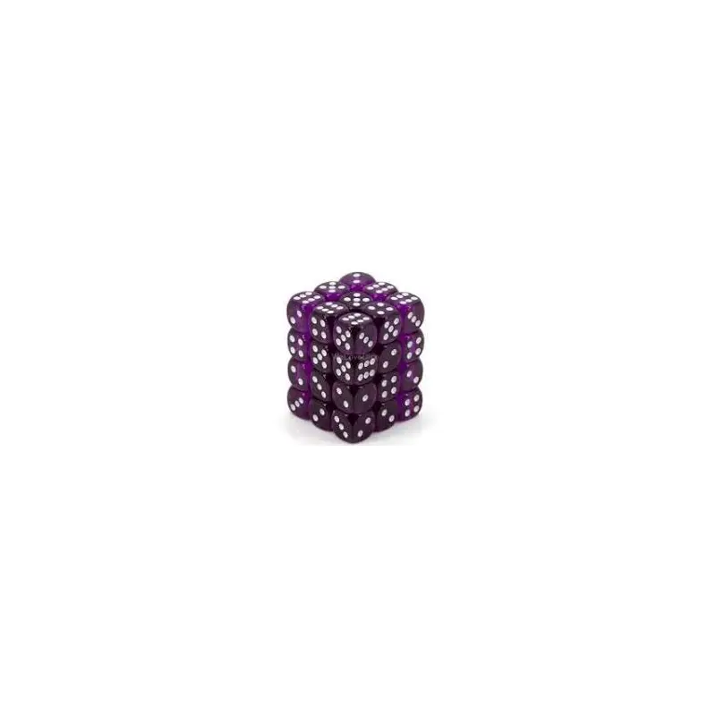 Translucent Purple/White (12mm D6 Dice Set)