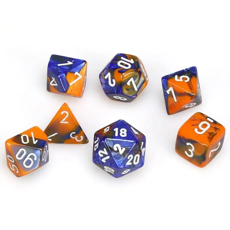 Gemini Blue-Orange/White (7-Die RPG Set)