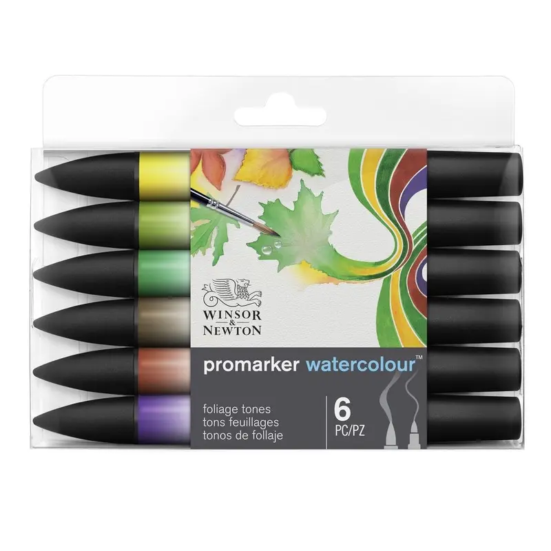Promarker Watercolour Set, Foliage Tones (6pc)