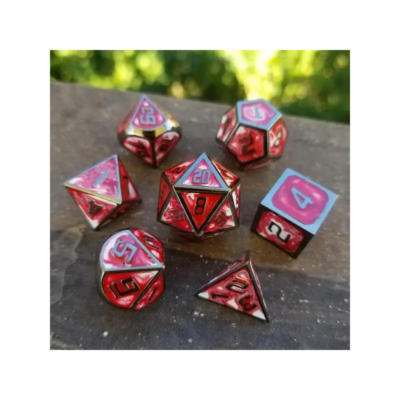 Blood Chalice Enamel Metal Dice RPG Set