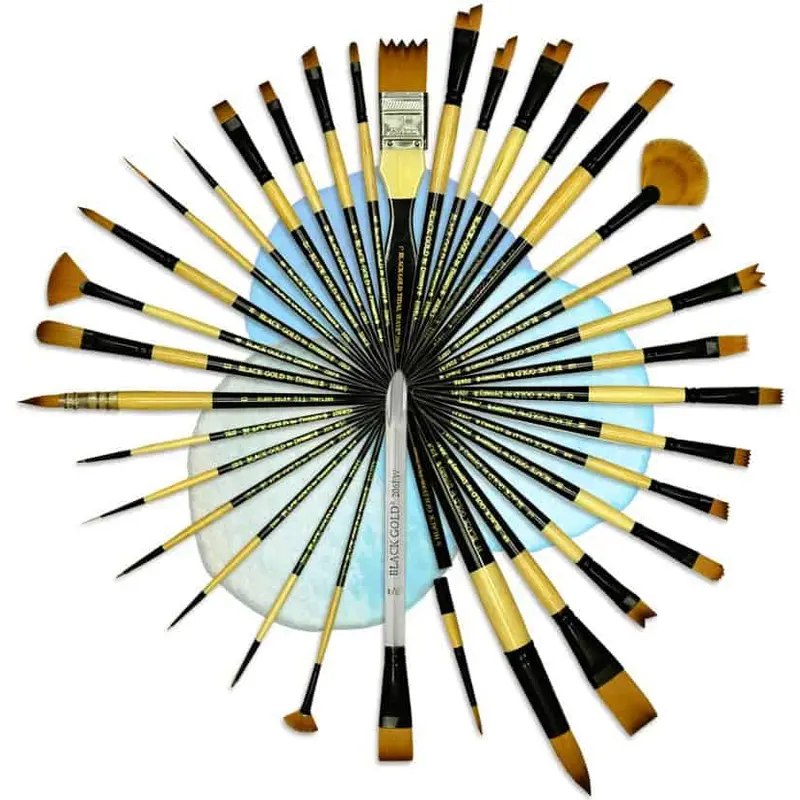 Dynasty Black Gold Paint Brushes