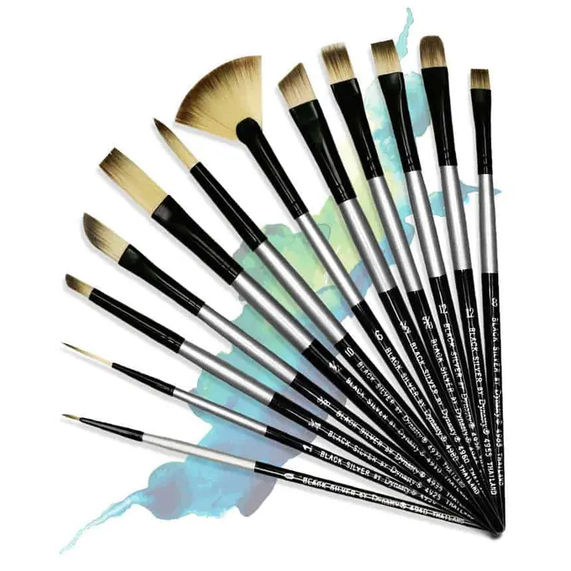 Dynasty Black Silver Paint Brushes