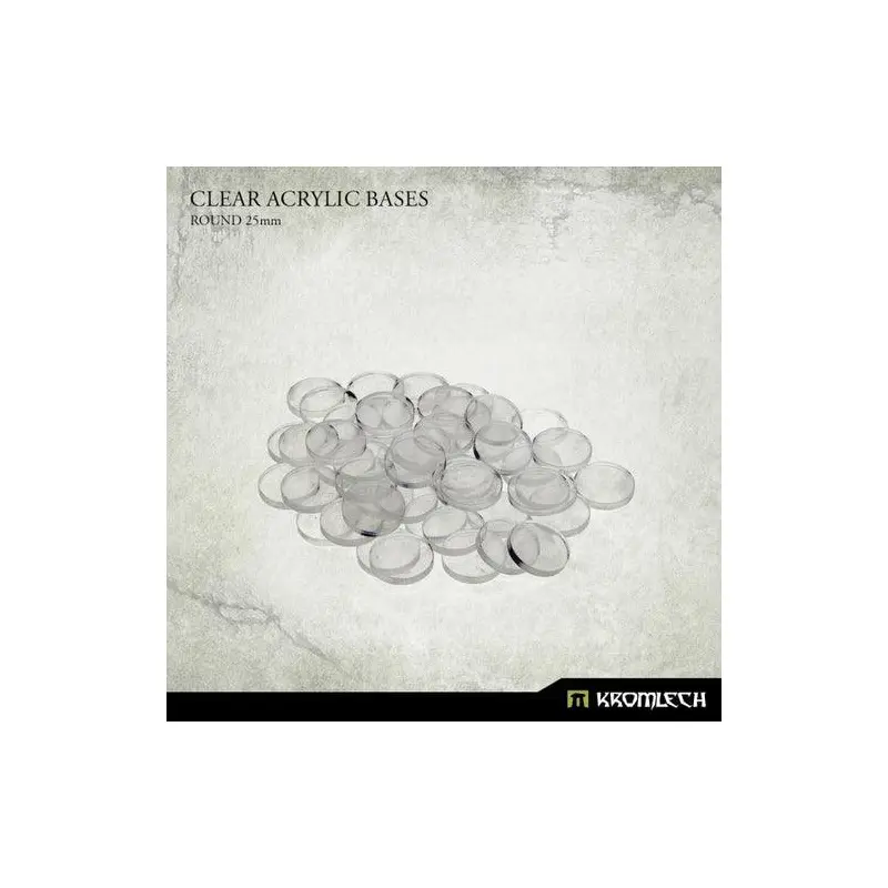 KROMLECH Clear Acrylic Bases: Round 25mm (50)