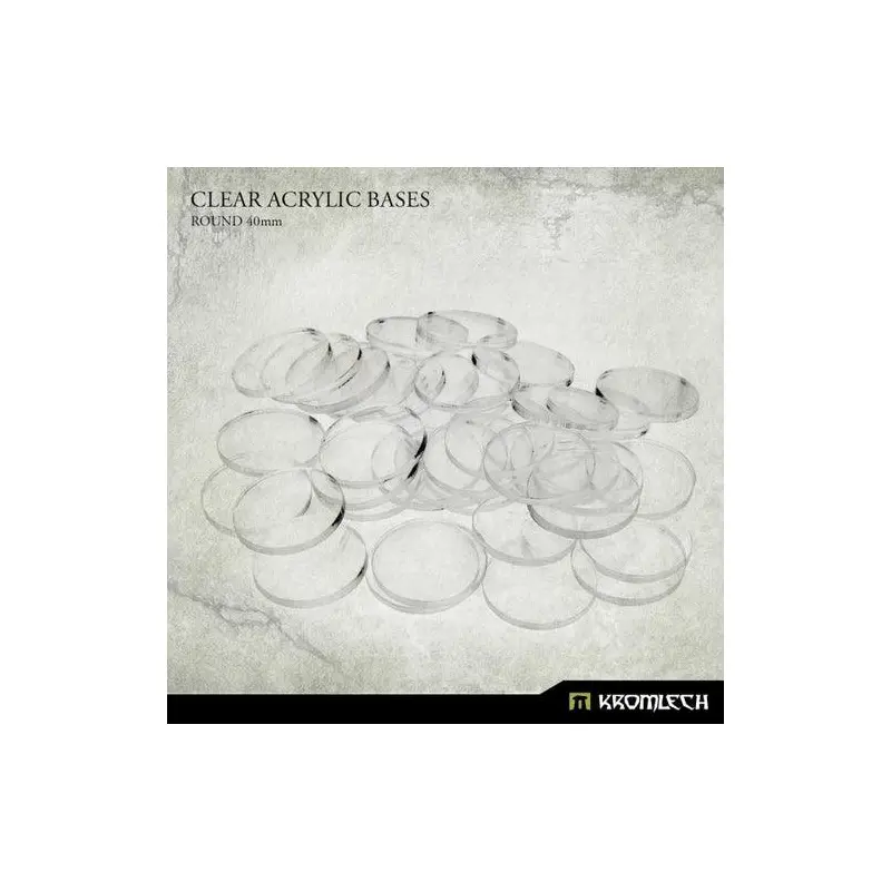 KROMLECH Clear Acrylic Bases: Round 40mm (25)