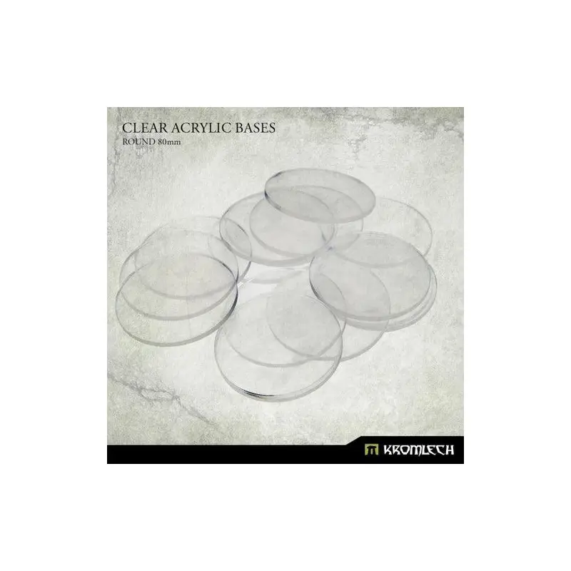 KROMLECH Clear Acrylic Bases: Round 80mm (10)