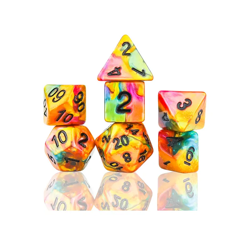 SD CELESTIAL RAINBOW GOLD DICE SET