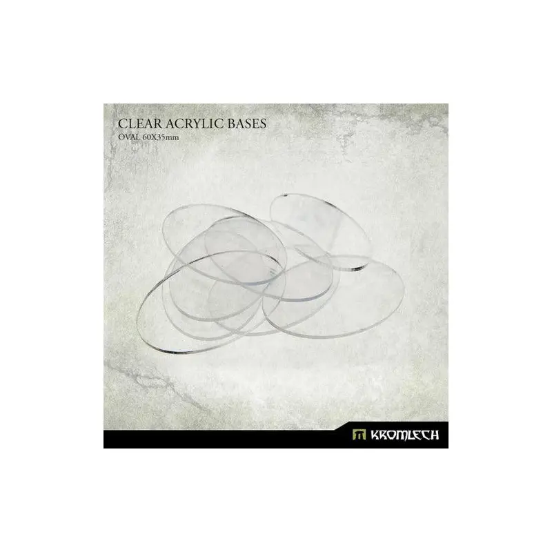 KROMLECH Clear Acrylic Bases: Oval 60x35mm (20)