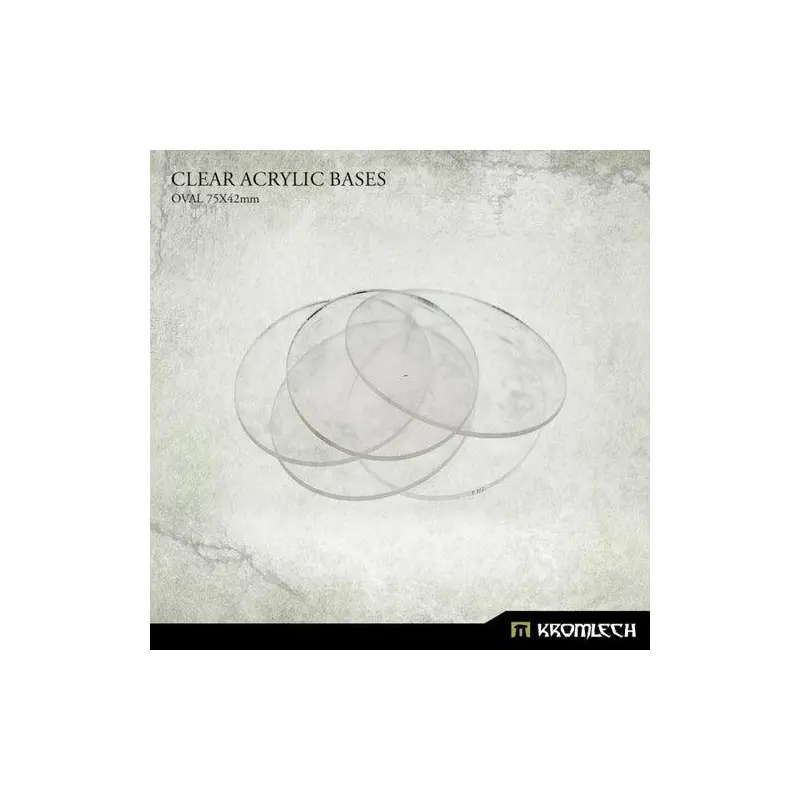 KROMLECH Clear Acrylic Bases: Oval 75x42mm (15)