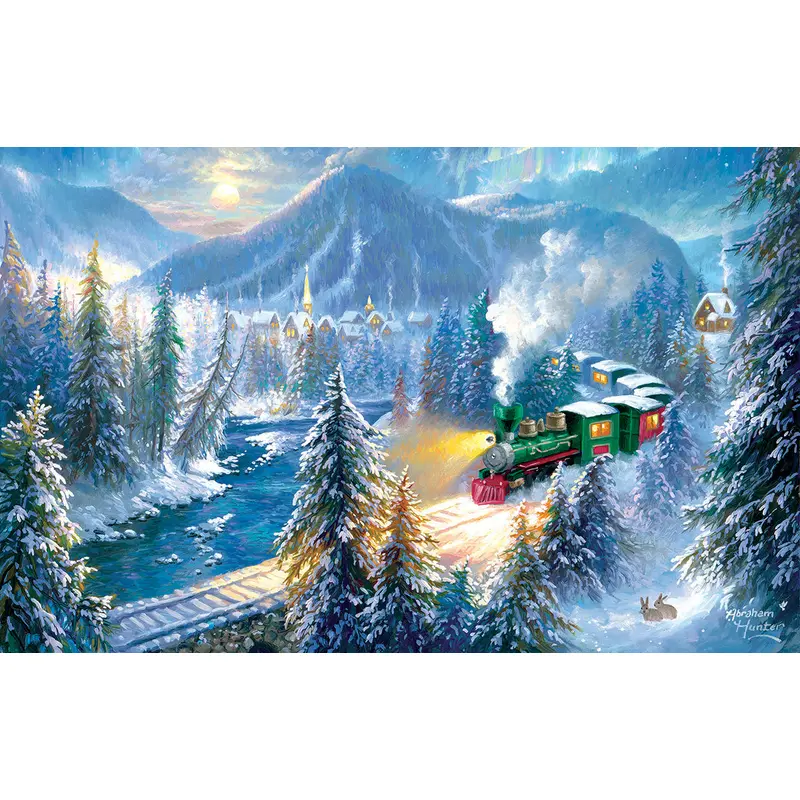 Mountain Christmas Train 500pc Puzzle