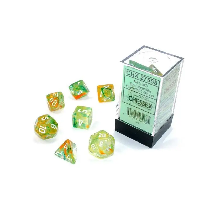 Nebula Spring/white (7-Die RPG Set)