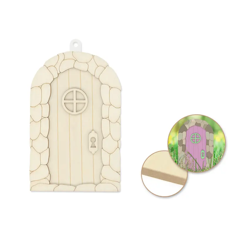 Wood Craft: 4.25"x6.5"x0.25" Fairy Garden Door
