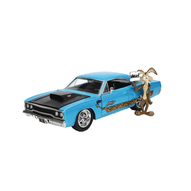 HOLLYWOOD RIDES 70 PLYMOUTH ROAD RUNNER/WILE E COYOTE 1/24 DIE-CAST VEH