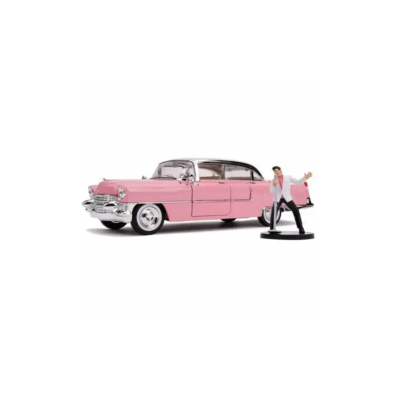 HOLLYWOOD RIDES ELVIS PRESLEY 1955 PINK CADILLAC FIG 1/18 DIE-CAST Vehicle