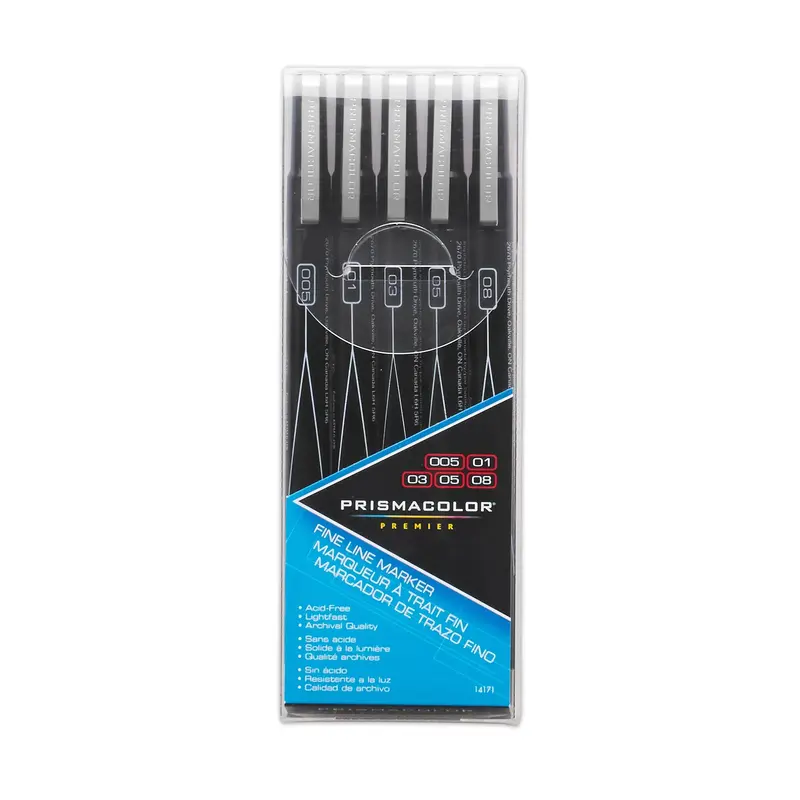 Prismacolor  **Premier Illust Mark 5Set Fine Line Blk