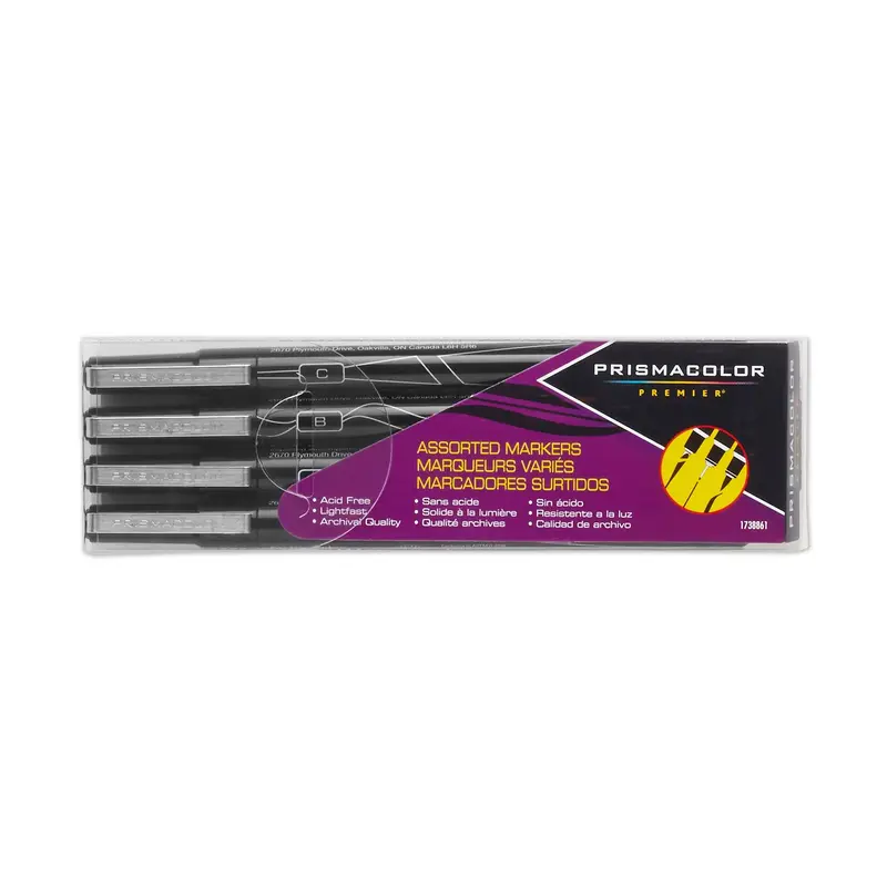 Prismacolor Premier Illust Marker 4-Set Assort Blk