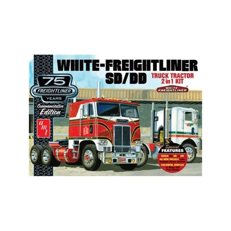 AMT White Freightliner 2 in 1 SC/DD COE 75th Anniversary 1/25 Scale 1046