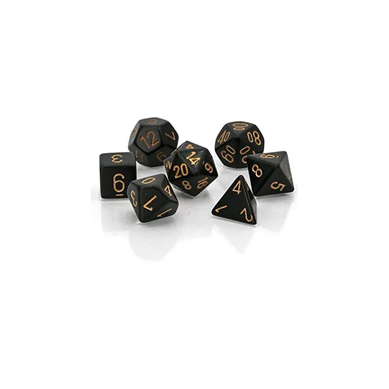 Opaque Black/gold (7-Die RPG Set)