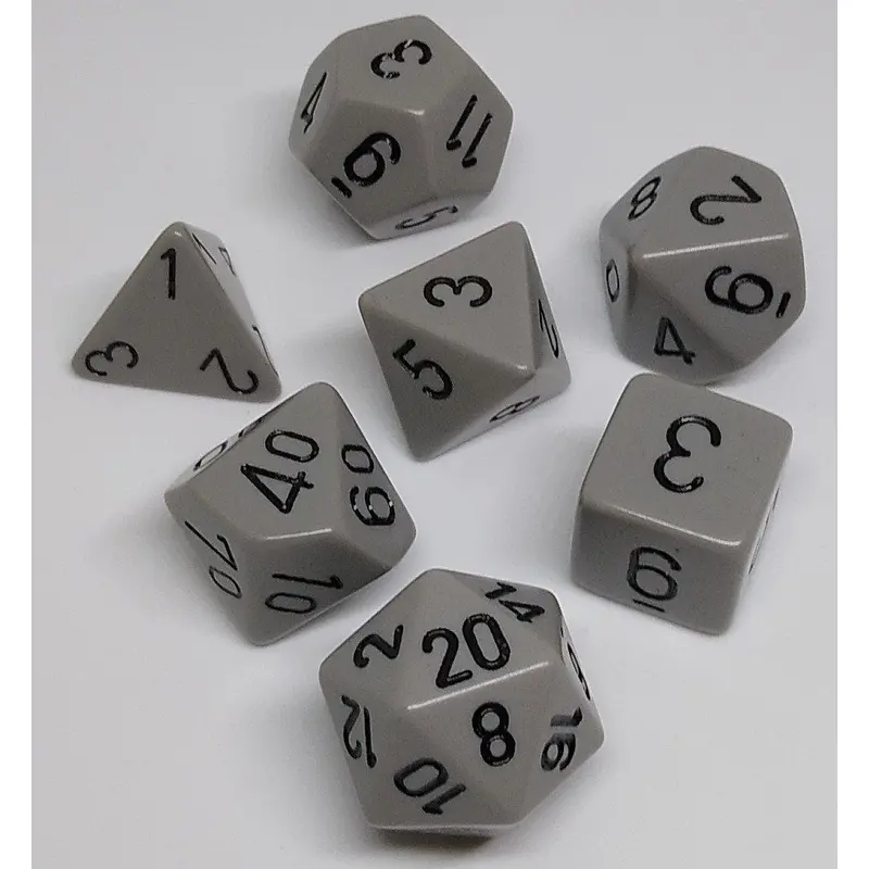 Opaque Dark Grey/black (7-Die RPG Set)