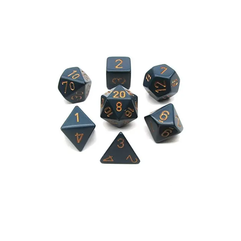 Opaque Dusty Blue/copper (7-Die RPG Set)
