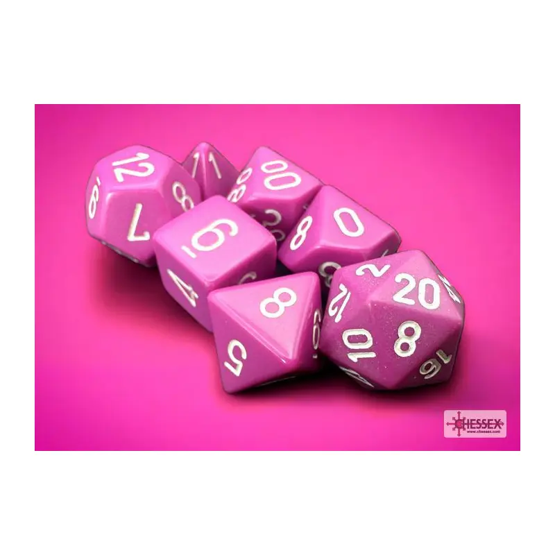 Opaque Light Purple/white (7-Die RPG Set)