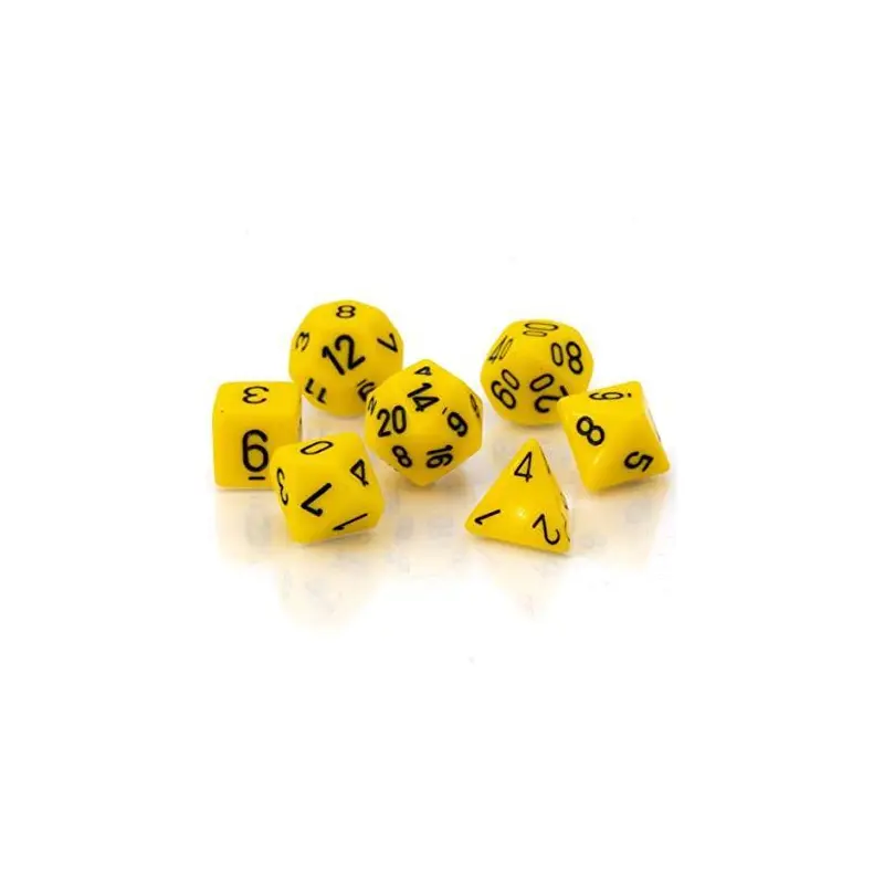 Opaque Yellow/black (7-Die RPG Set)