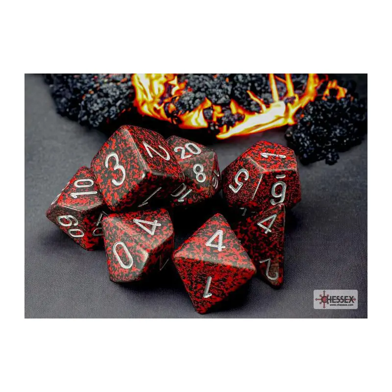 Speckled Silver Volcano (7-Die RPG Set)