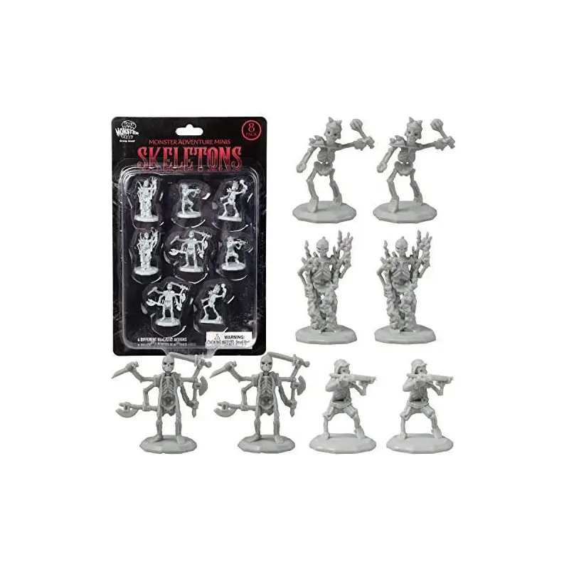 MONSTER MINIATURE FIGURE SET UNPAINTED Skeletons 8pk