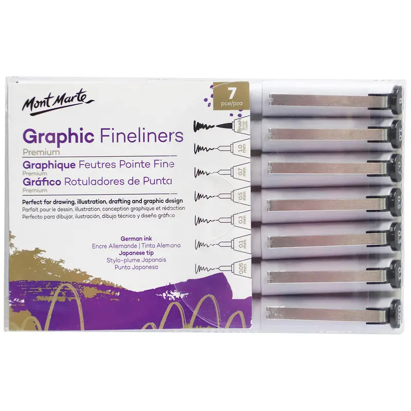 MONT MARTE Graphic Fineliners Set - 7pcs